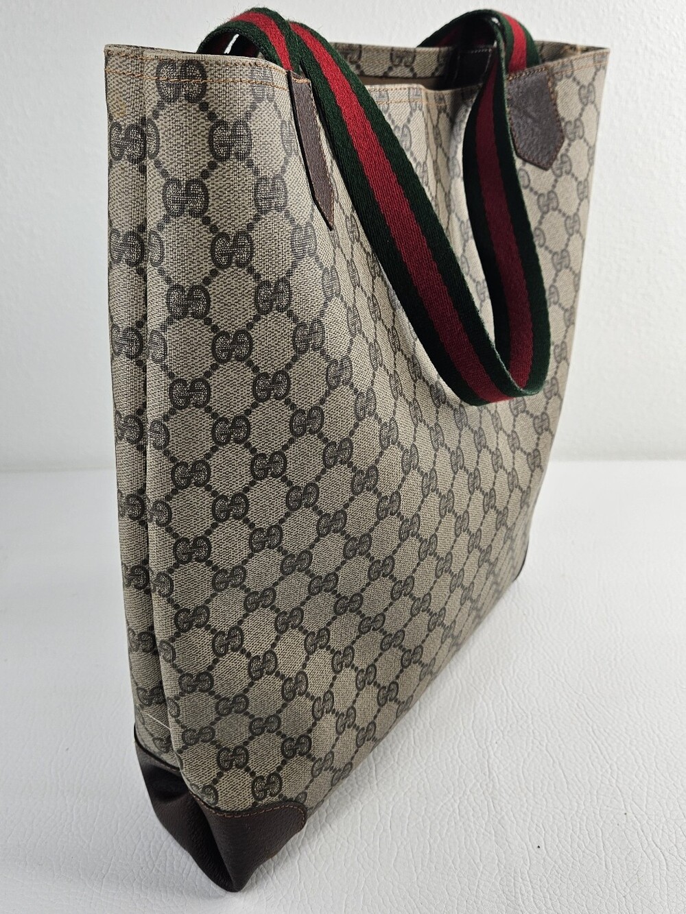 Authentic Gucci Vintage GG Supreme Sherry Line Tote GG Supreme Monogram Bag - Picture 6 of 12